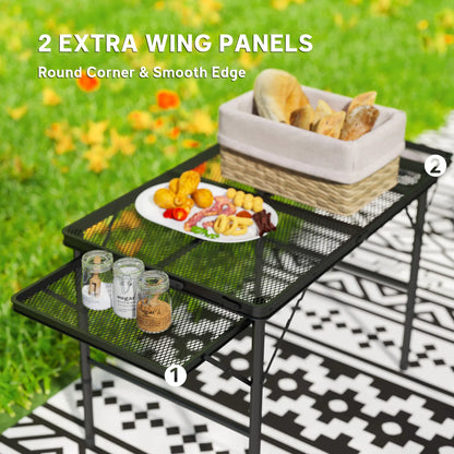 4.5ft Folding Grill Table, Adjustable Height, Metal Portable Picnic Table Picnic Tables & Camping Chairs at Gallery Canada