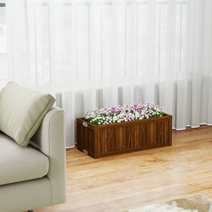 Foldable Elevated Planter Box, Wooden Raised Garden Bed, Carbonized Wooden Planter Boxes at Gallery Canada