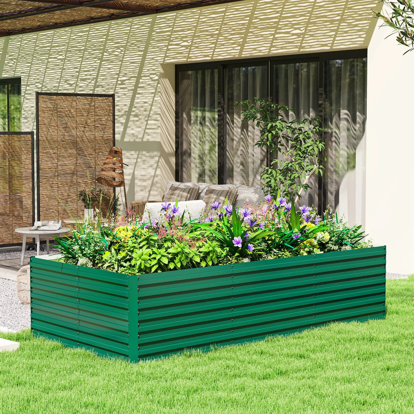 8' x 4' x 2' Raised Garden Bed, Galvanized Planter Box, Green Raised Garden Beds at Gallery Canada