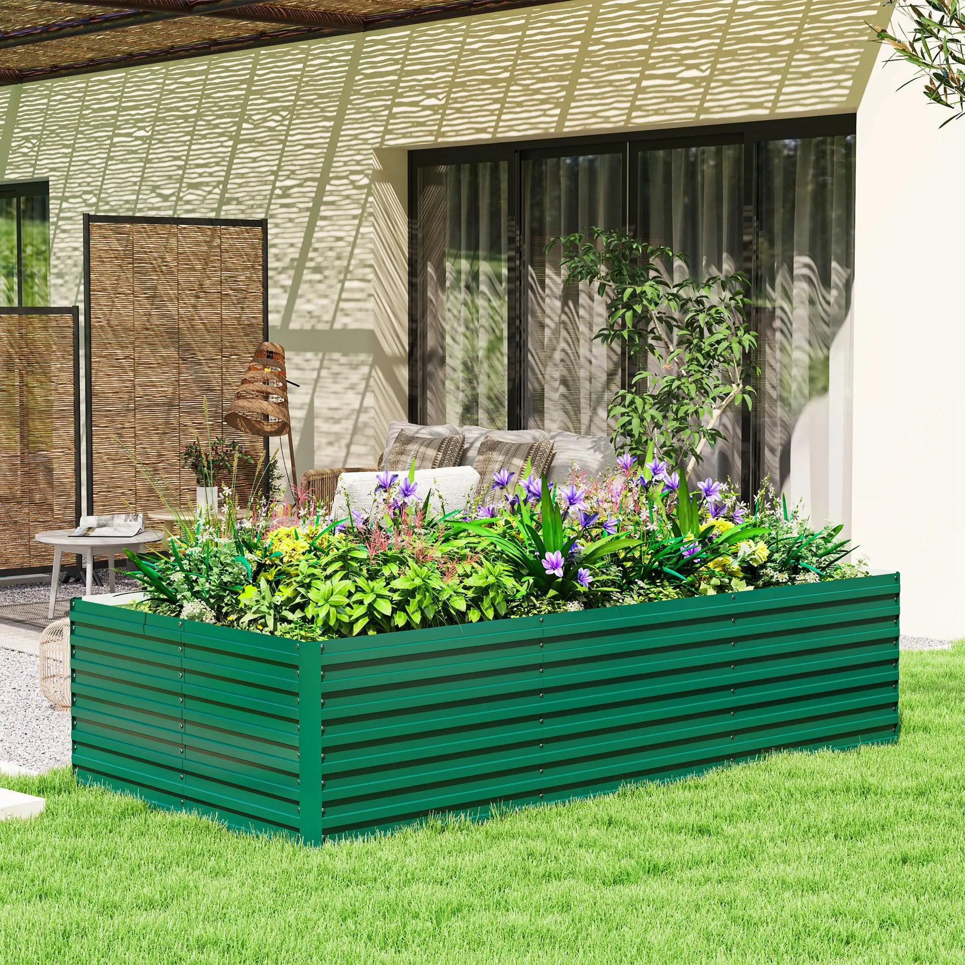 8' x 4' x 2' Raised Garden Bed, Galvanized Planter Box, Green Raised Garden Beds at Gallery Canada