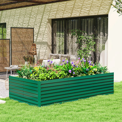 8' x 4' x 2' Raised Garden Bed, Galvanized Planter Box, Green Raised Garden Beds at Gallery Canada