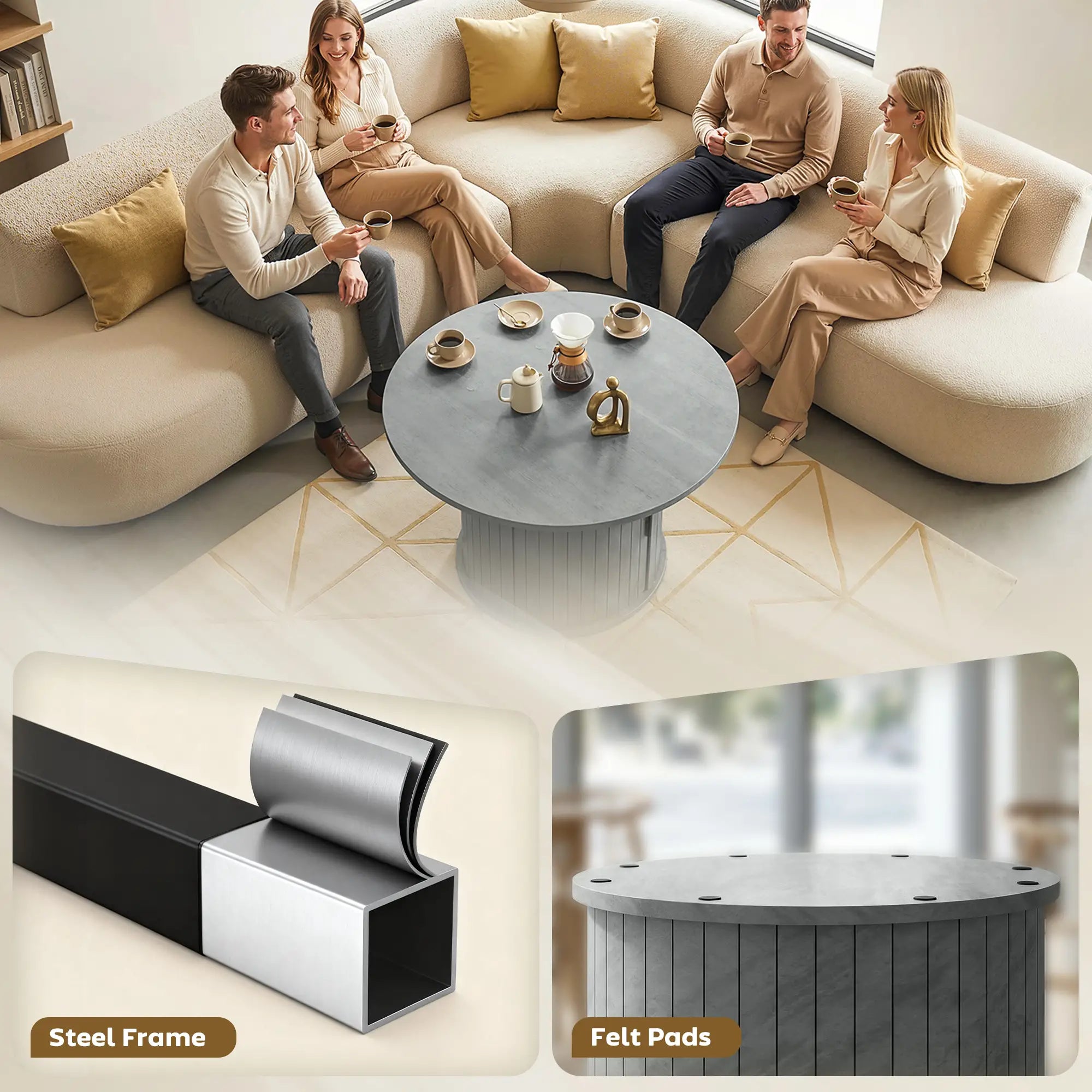 Round Coffee Table, 31.5
