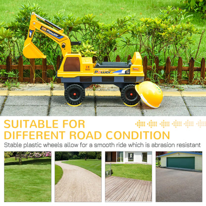 Ride On Excavator Toy, 2 in 1 Design, Detachable Buckets, Music, Light, Yellow Toy Excavators at Gallery Canada