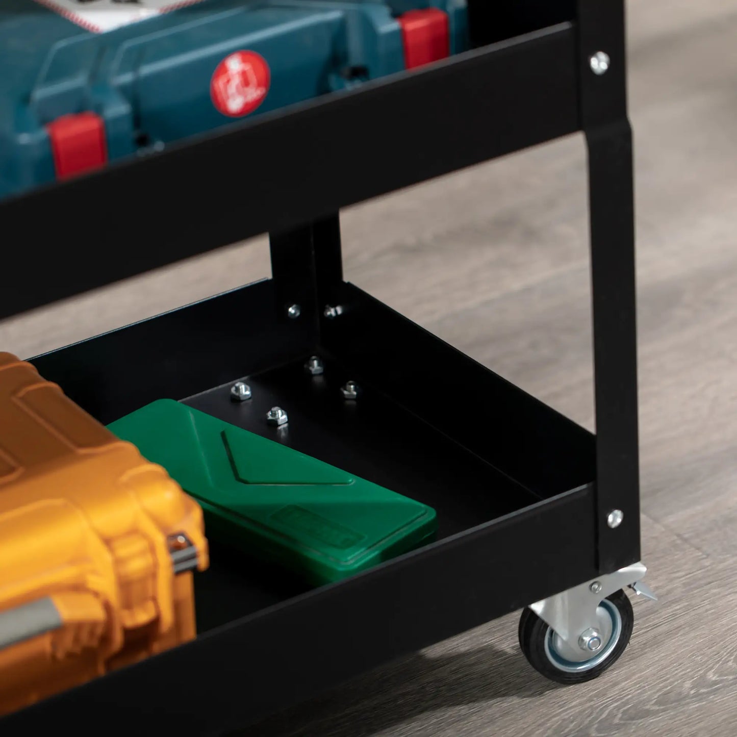 3 Tier Rolling Tool Cart, 330 LBS Capacity, Heavy Duty, Black Tool Organizers at Gallery Canada