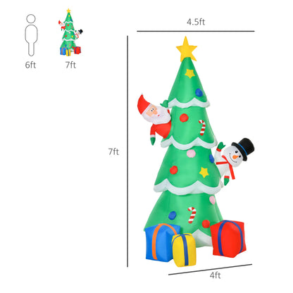 7 Feet Tall Christmas Inflatable Tree, LED Lighted with Santa, Snowman, Gift Box Christmas Inflatables at Gallery Canada