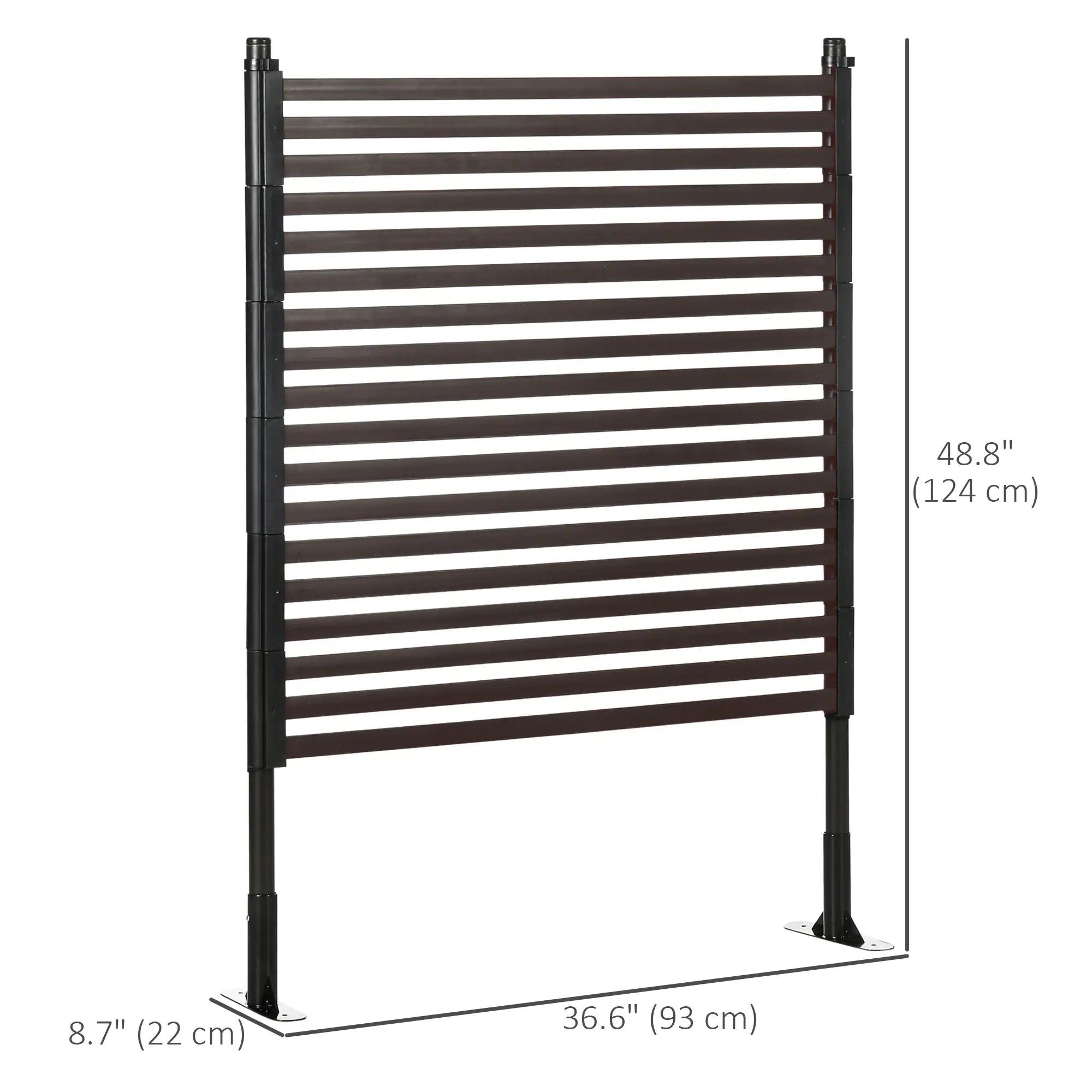 4 FT Outdoor Privacy Screen, 2 Standing Ways, Metal Animal Barrier, Brown Garden Fences at Gallery Canada