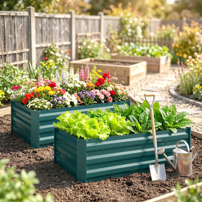 Galvanized Raised Garden Beds, Outdoor Planter Box, Green Raised Garden Beds at Gallery Canada