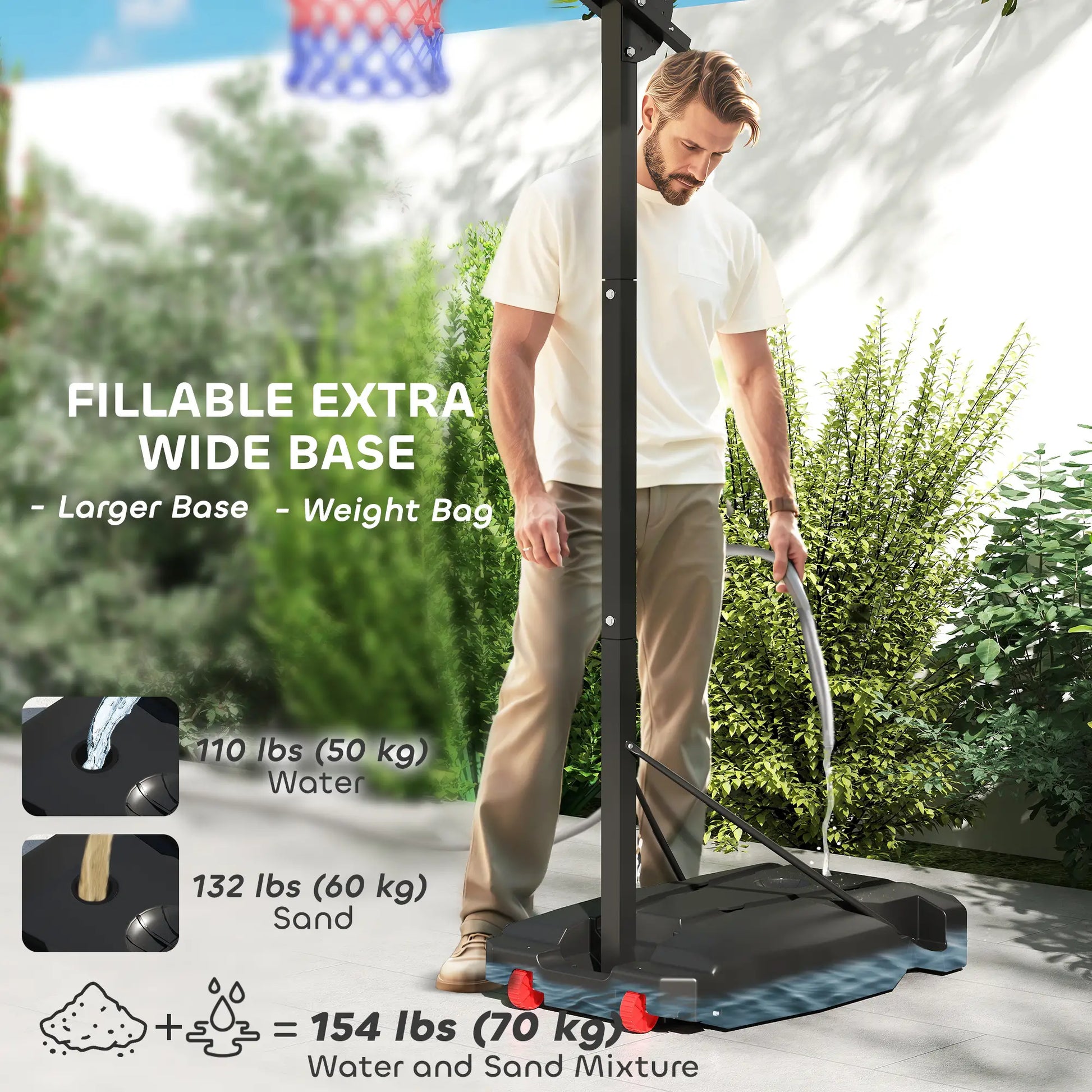 Kids Basketball Hoop, 6.6-8.5ft Adjustable Height, Indoor Outdoor, for 6+ Years Basketball at Gallery Canada