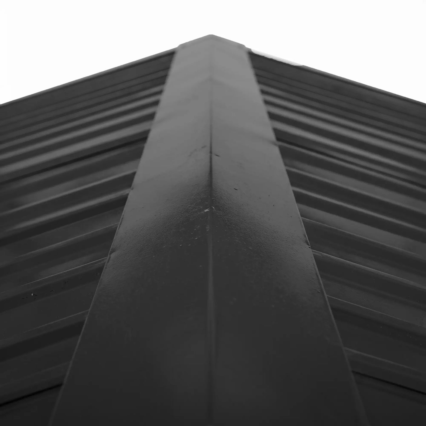 9.1'x6.4'x6.3' Garden Storage Shed, Foundation Kit, Metal Tool House, Double Doors, Brown Sheds at Gallery Canada
