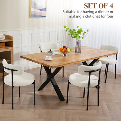 4 Kitchen Chairs, Modern Dining, Corduroy Upholstery, Steel Legs, Beige Dining Chairs at Gallery Canada