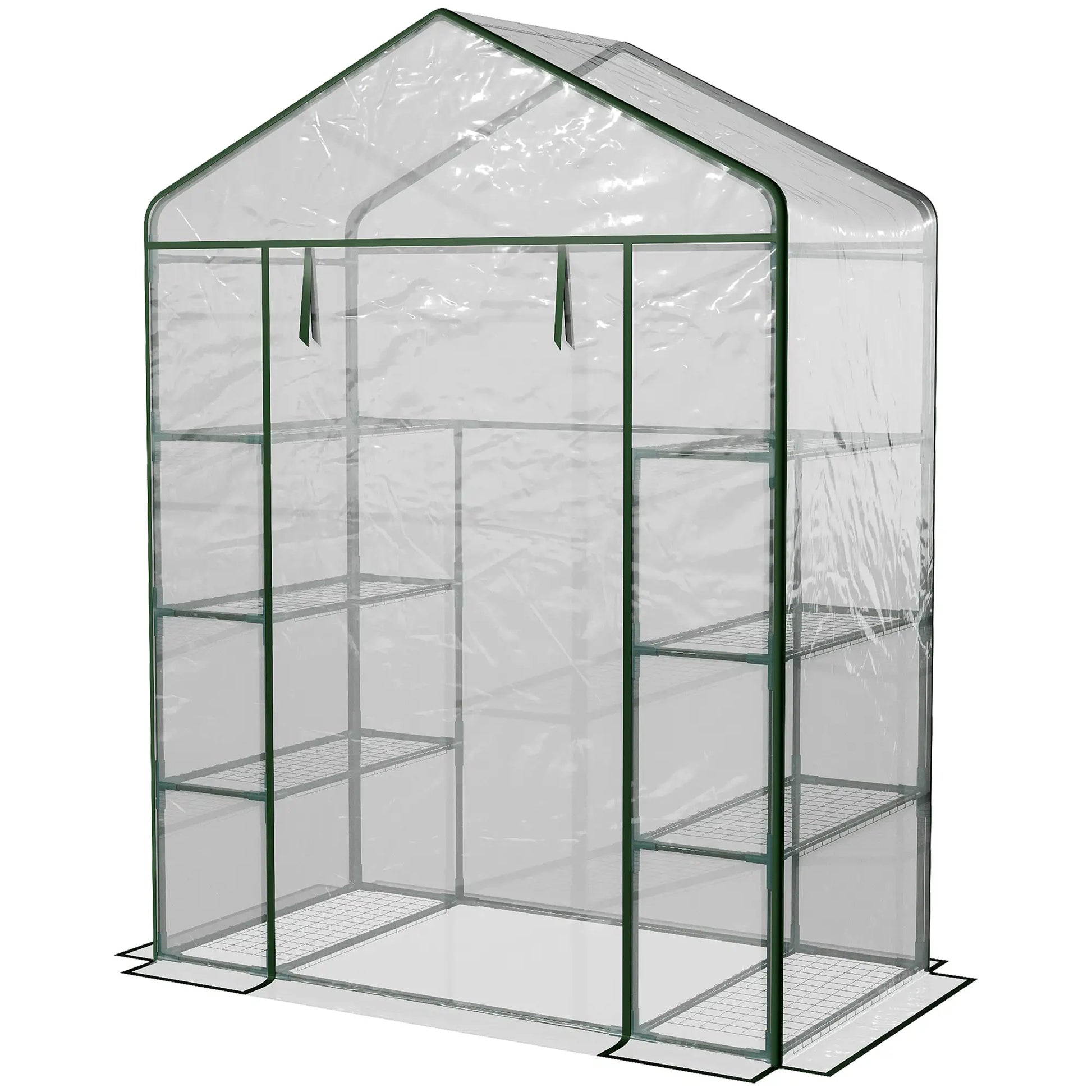 56” x 29” x 77” Walk-In Greenhouse, 4 Tier Shelves, Roll Up Door, Transparent Walk In Greenhouses at Gallery Canada