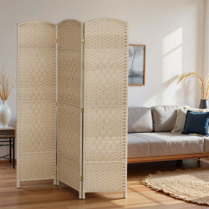 6 Ft Folding Room Divider, 3 Panel Privacy Screen, Light Oak Room Dividers at Gallery Canada