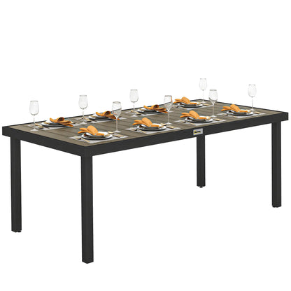 Rectangular Aluminum Patio Dining Table For 8, Natural Patio Dining Tables at Gallery Canada