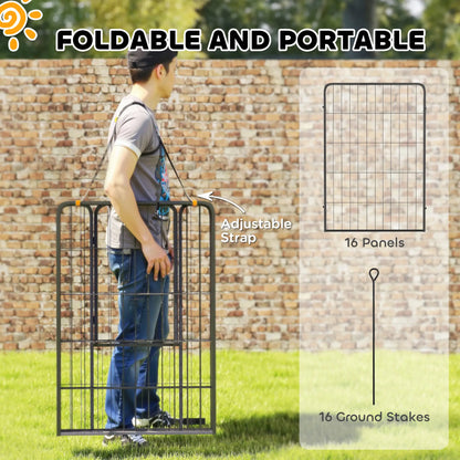 16 Panels Dog Playpen with Straps, Portable &; DIY, for Large Dogs, for Yard, RV, Camping, Garden, 39" Height Houses, Kennels & Pens at Gallery Canada