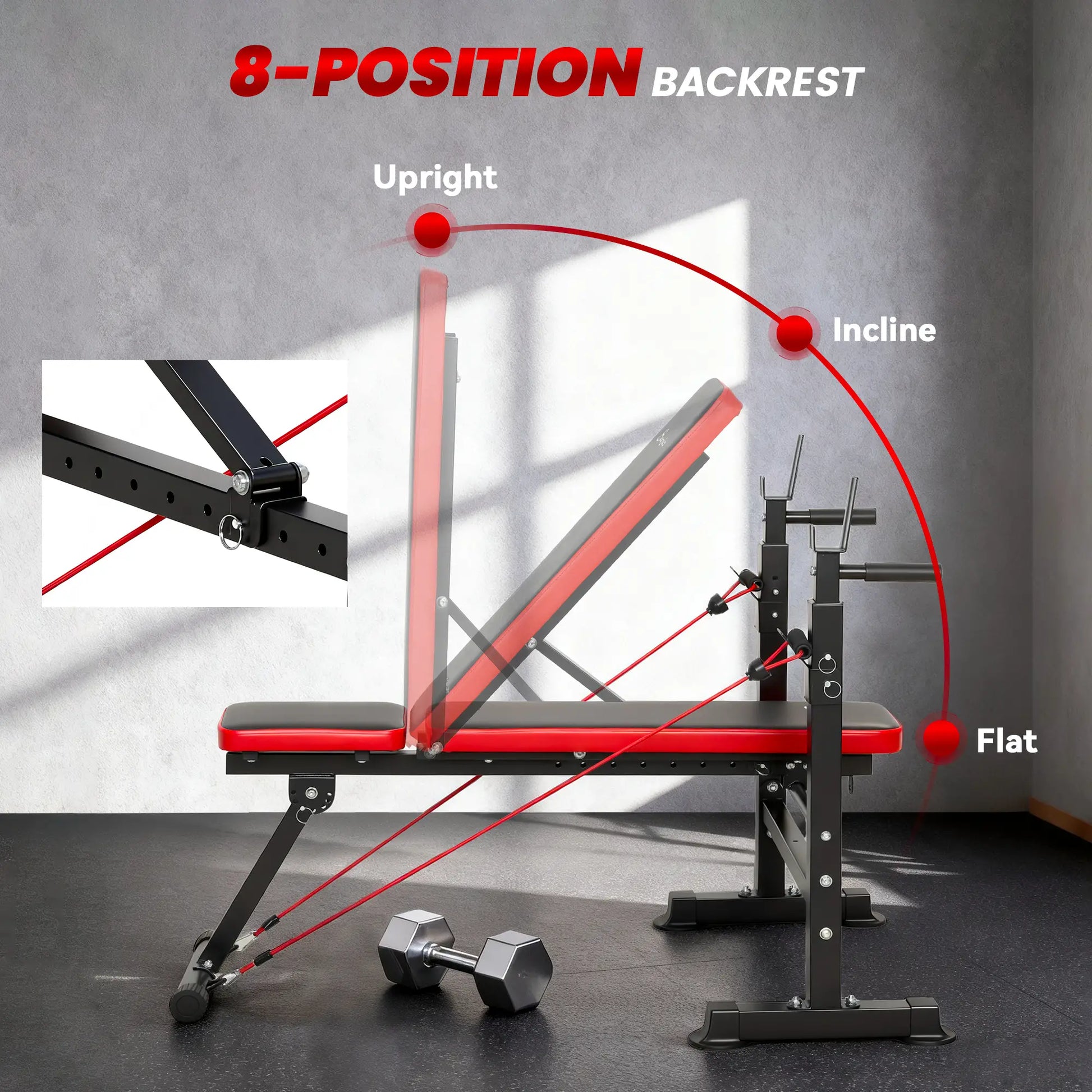 Adjustable Weight Bench with Squat Rack, 660 lbs Capacity Weight Benches at Gallery Canada
