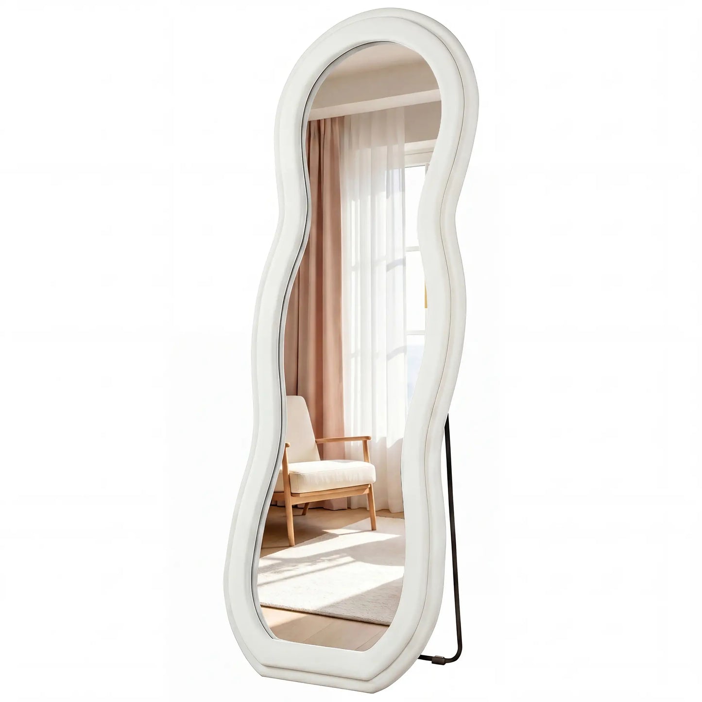 64" X 24" Full Length Mirror, Arched Velvet Frame Full Length Mirrors White, Black at Gallery Canada