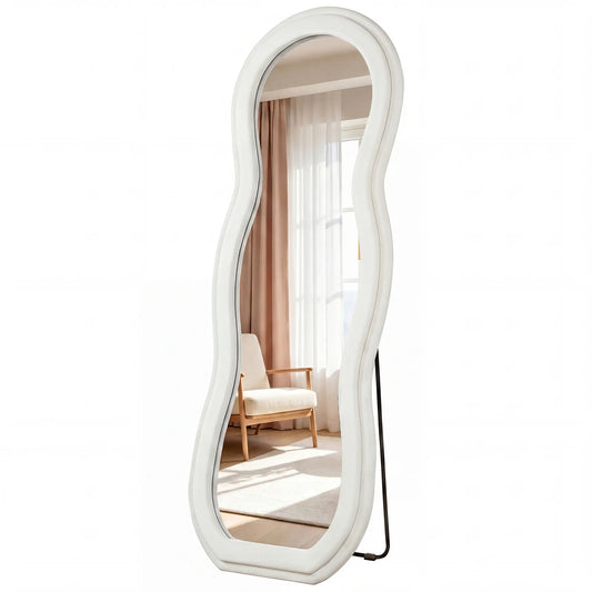 64" X 24" Full Length Mirror, Arched Velvet Frame Full Length Mirrors White, Black at Gallery Canada