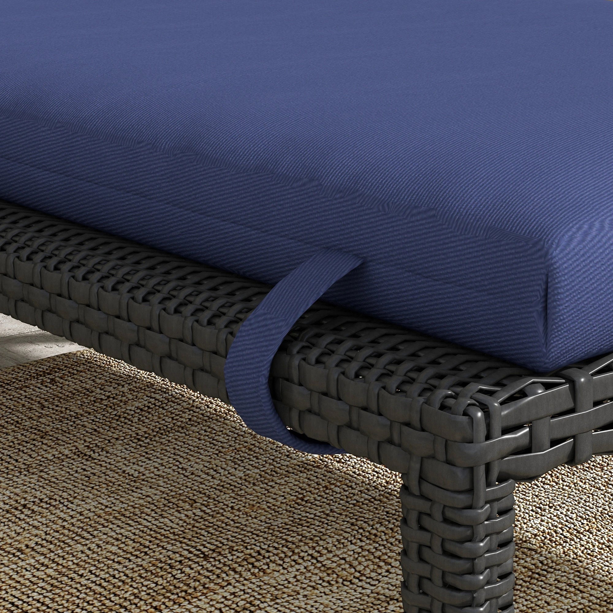 Patio Chaise Lounge Chair Cushions, Set of 2, Dark Blue Patio Chair Cushions at Gallery Canada