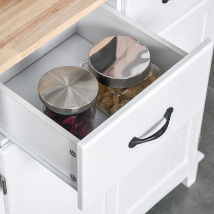 Buffet de cuisine style côtier, armoire de rangement en bois, porte vitrée encadrée, blanc