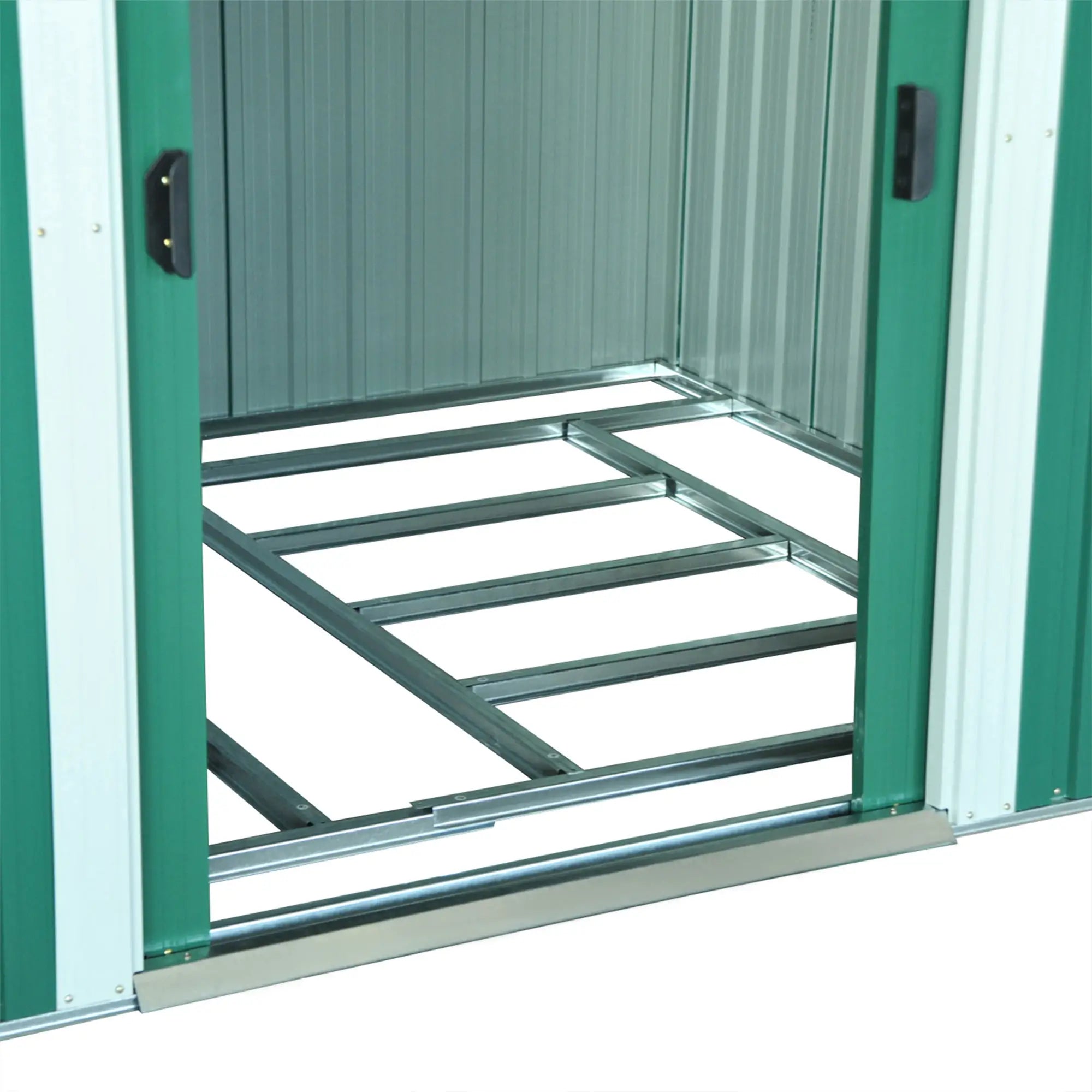 8.5' x 6.8' x 5.8' Garden Storage Shed, Double Sliding Door, 4 Vents, Green Sheds at Gallery Canada