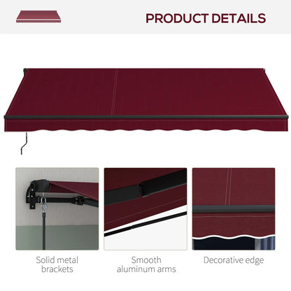 13' x 10' Retractable Awning, UV Resistant Sunshade, Wine Red Window Awnings at Gallery Canada