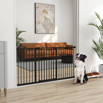 Pet Gate with Door, 30 Inch Tall, Includes Extensions Kit, Black Houses, Kennels & Pens at Gallery Canada