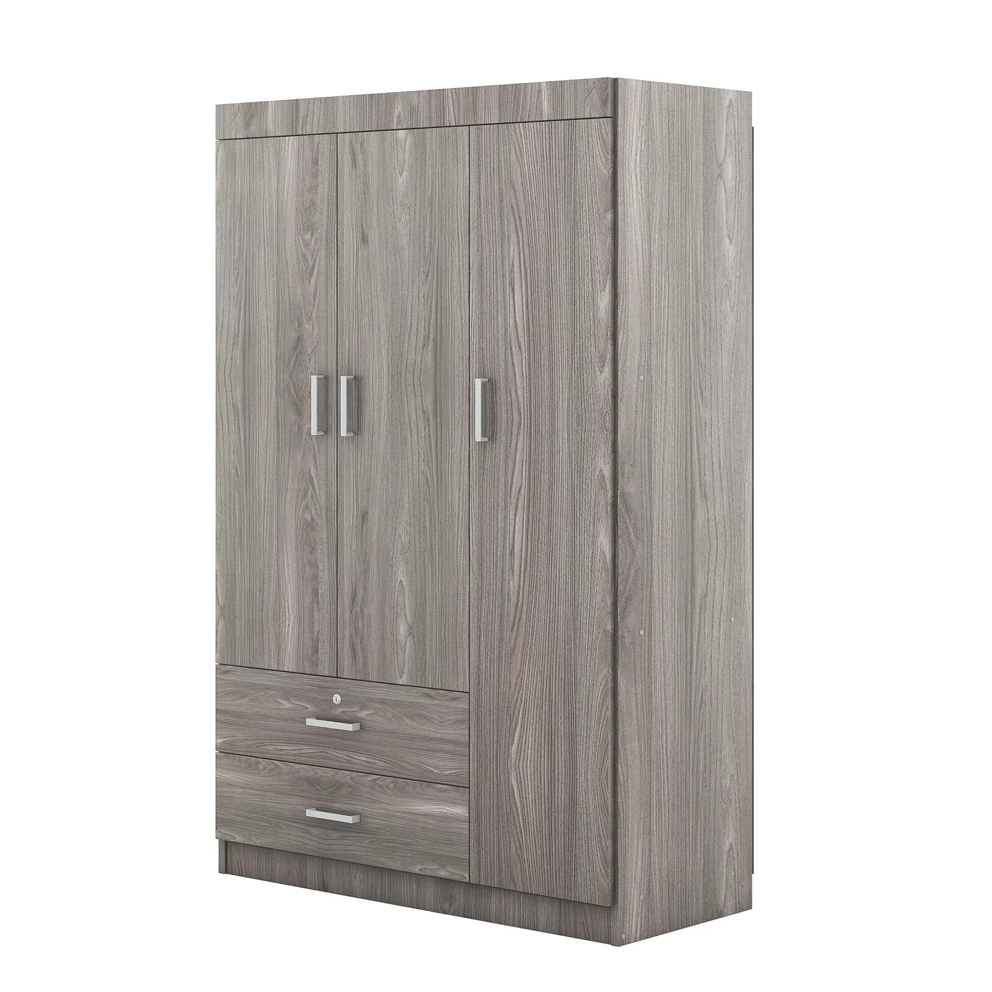 Modern Wardrobe, 2 Drawers, MDF, Hanging Rail, 41.5