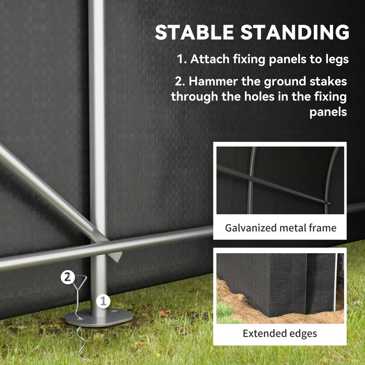 5' x 8' Outdoor Storage Shed, Heavy Duty Galvanized Steel, Black Car Shelters at Gallery Canada