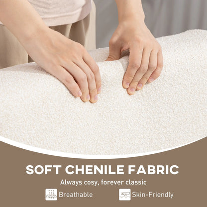 Accent Chair, Rubber Wood Frame, Wide Seat, Modern Chenille, Thick Cushion, Cream White Accent Chairs at Gallery Canada