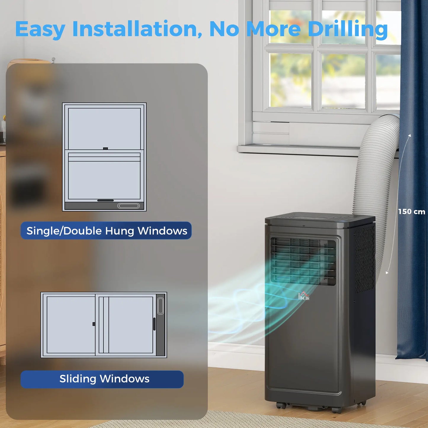 8000 BTU Portable AC, Dehumidifier, Remote, 24H Timer, Black Air Conditioner at Gallery Canada