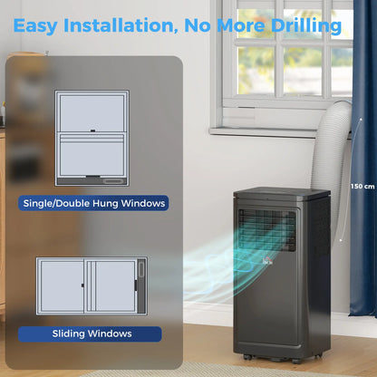 8000 BTU Portable AC, Dehumidifier, Remote, 24H Timer, Black Air Conditioner at Gallery Canada