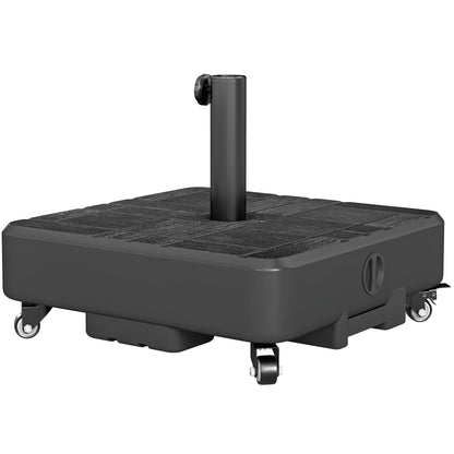 Outdoor Umbrella Base With Wheels, Fillable Stand For 1.5"/1.9" Poles, Black Umbrella Bases Black at Gallery Canada