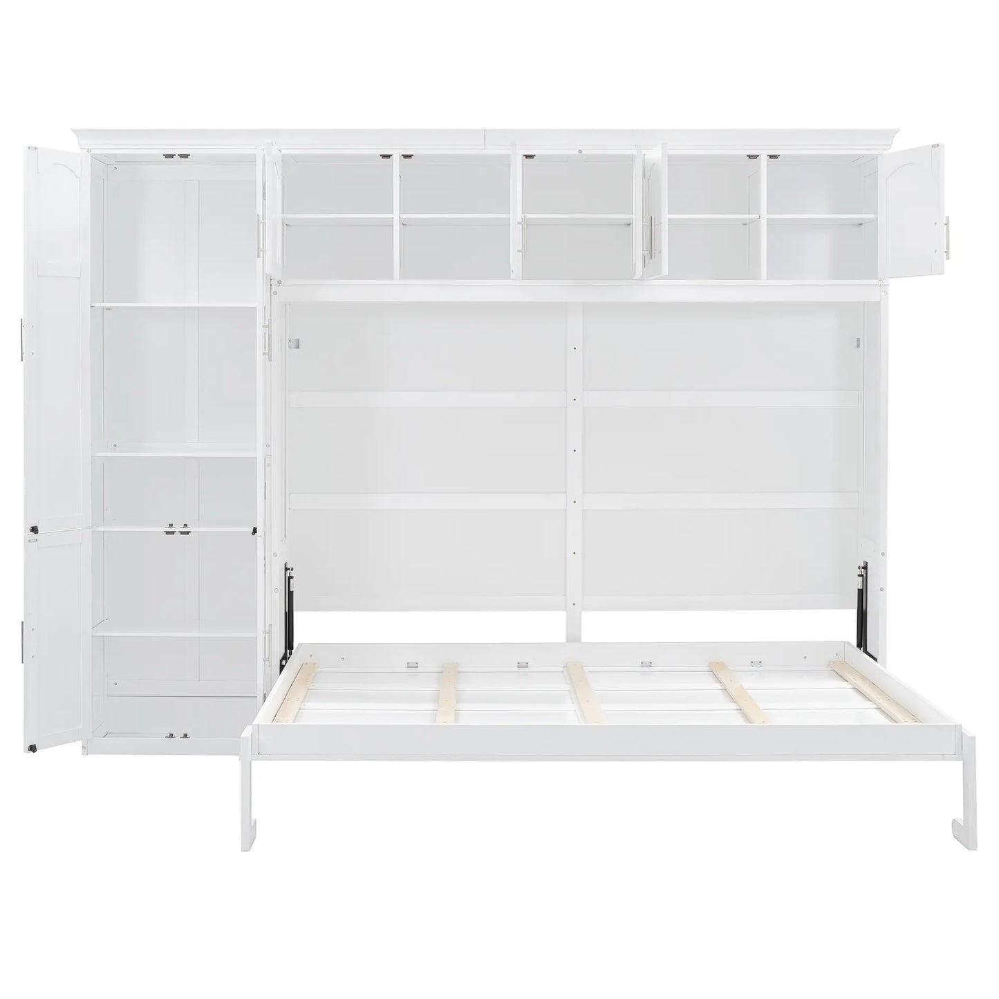 Murphy Bed with Cabinets, Space-Saving Design, 117.5" L x 16" W x 88" H, White Bed Frames at Gallery Canada