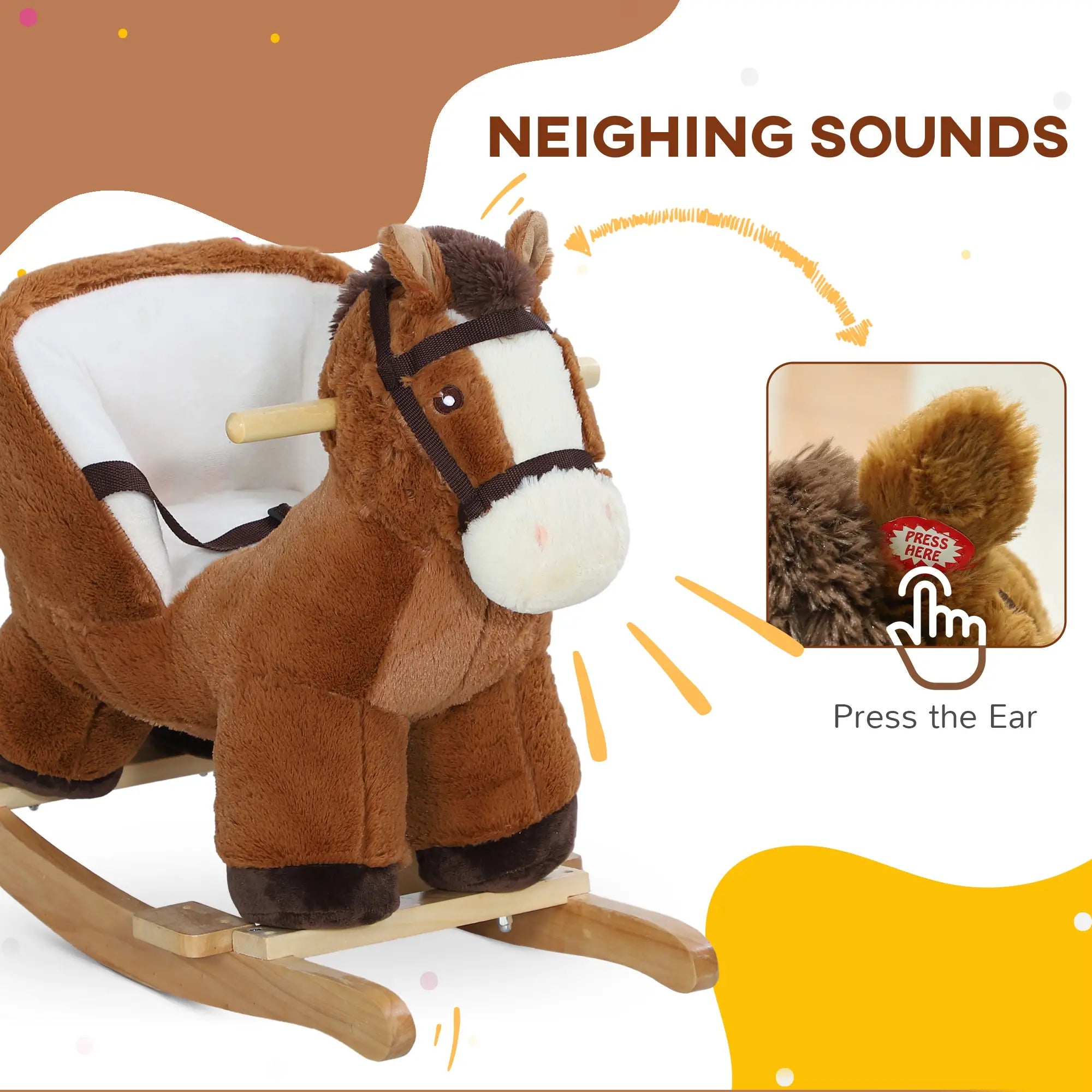 Plush Baby Rocking Horse, Animal Rocker for Toddlers 18-36 Months Rocking Horses at Gallery Canada