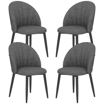 Modern Dining Chairs Set of 4, Upholstered, Metal Legs, Dark Grey Dining Chairs Charcoal Grey, Black at Gallery Canada