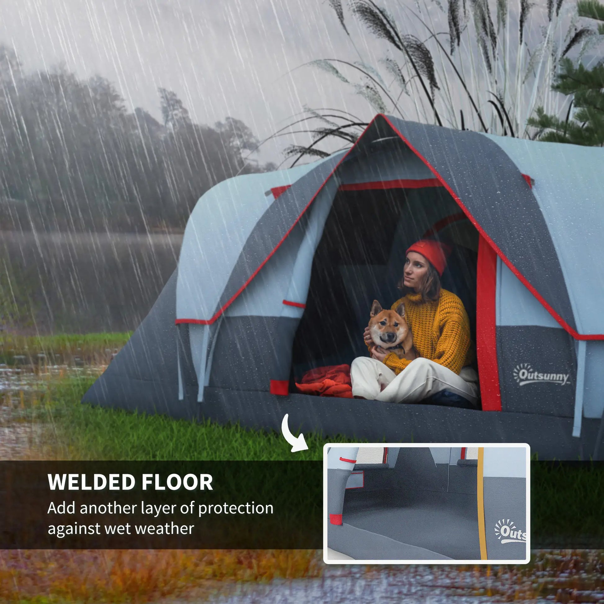 5-6 Person Family Tent, Outdoor Camping Tent, Grey Camping Tents at Gallery Canada