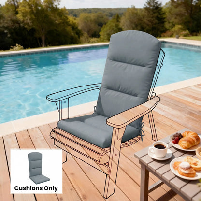 Adirondack Chair Cushion, Replacement With Back And Ties, Dark Grey Patio Chair Cushions at Gallery Canada