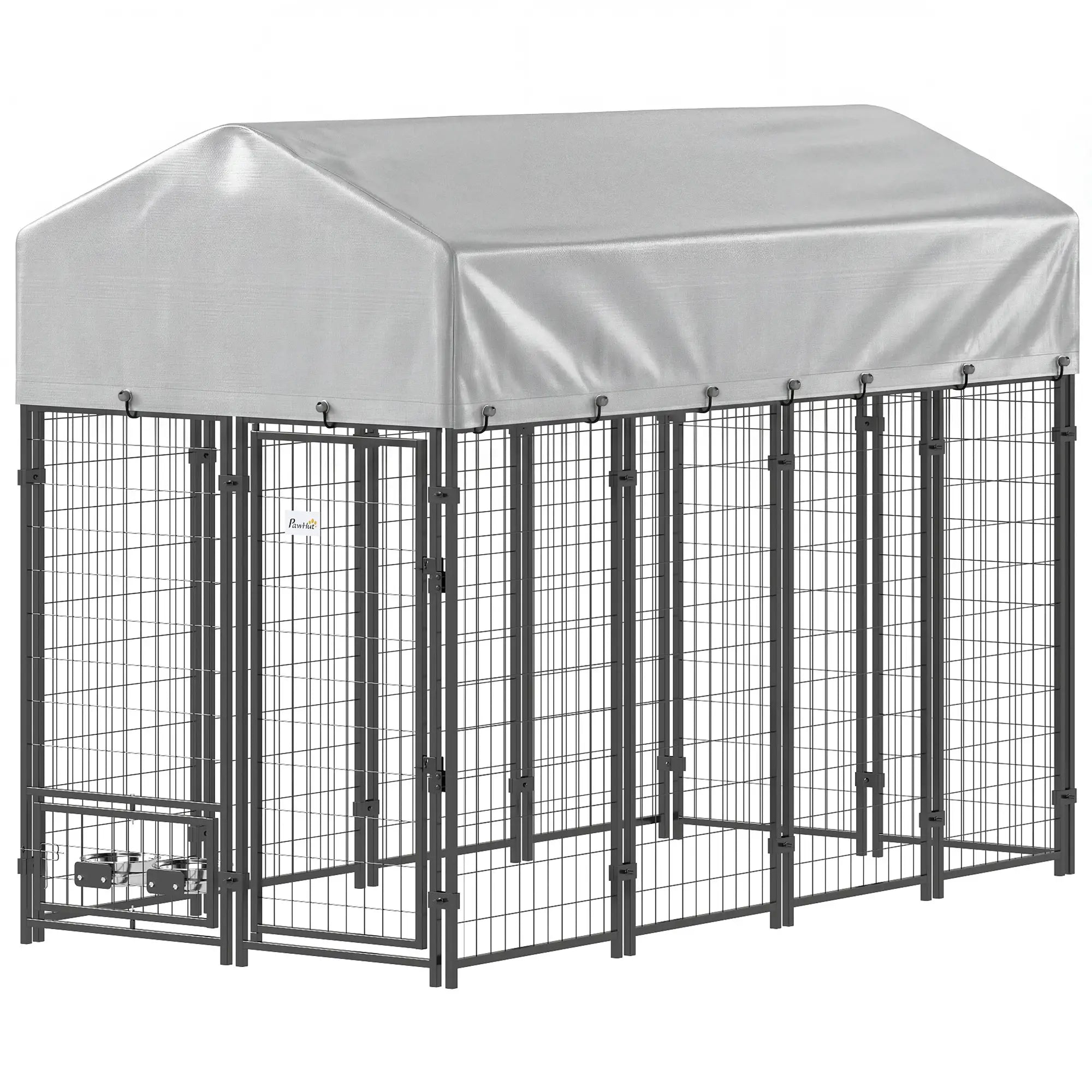 8' x 4' x 6' Outdoor Dog Kennel, Waterproof UV Resistant Cover Dog Kennels Silver at Gallery Canada