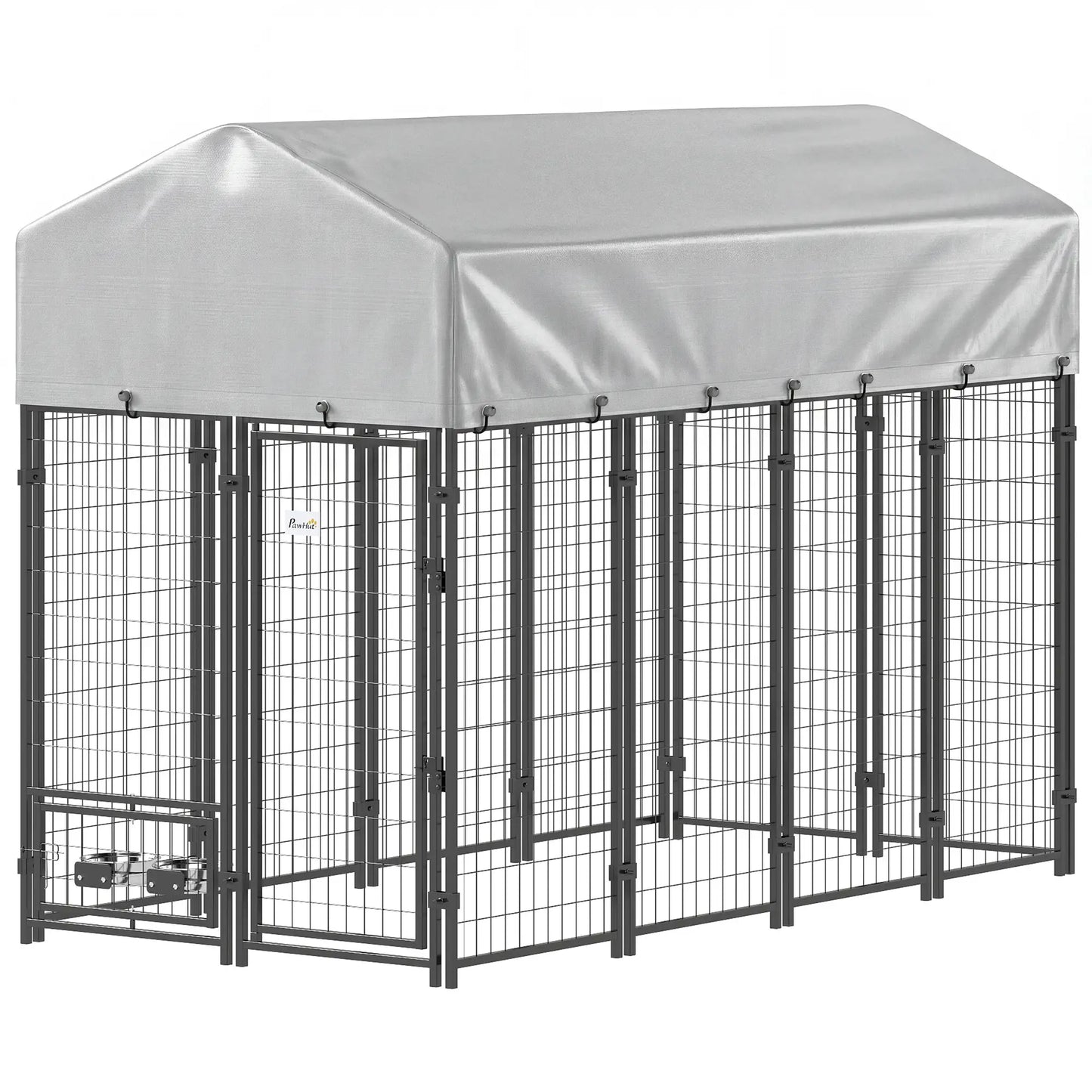 8' x 4' x 6' Outdoor Dog Kennel, Waterproof UV Resistant Cover Dog Kennels Silver at Gallery Canada