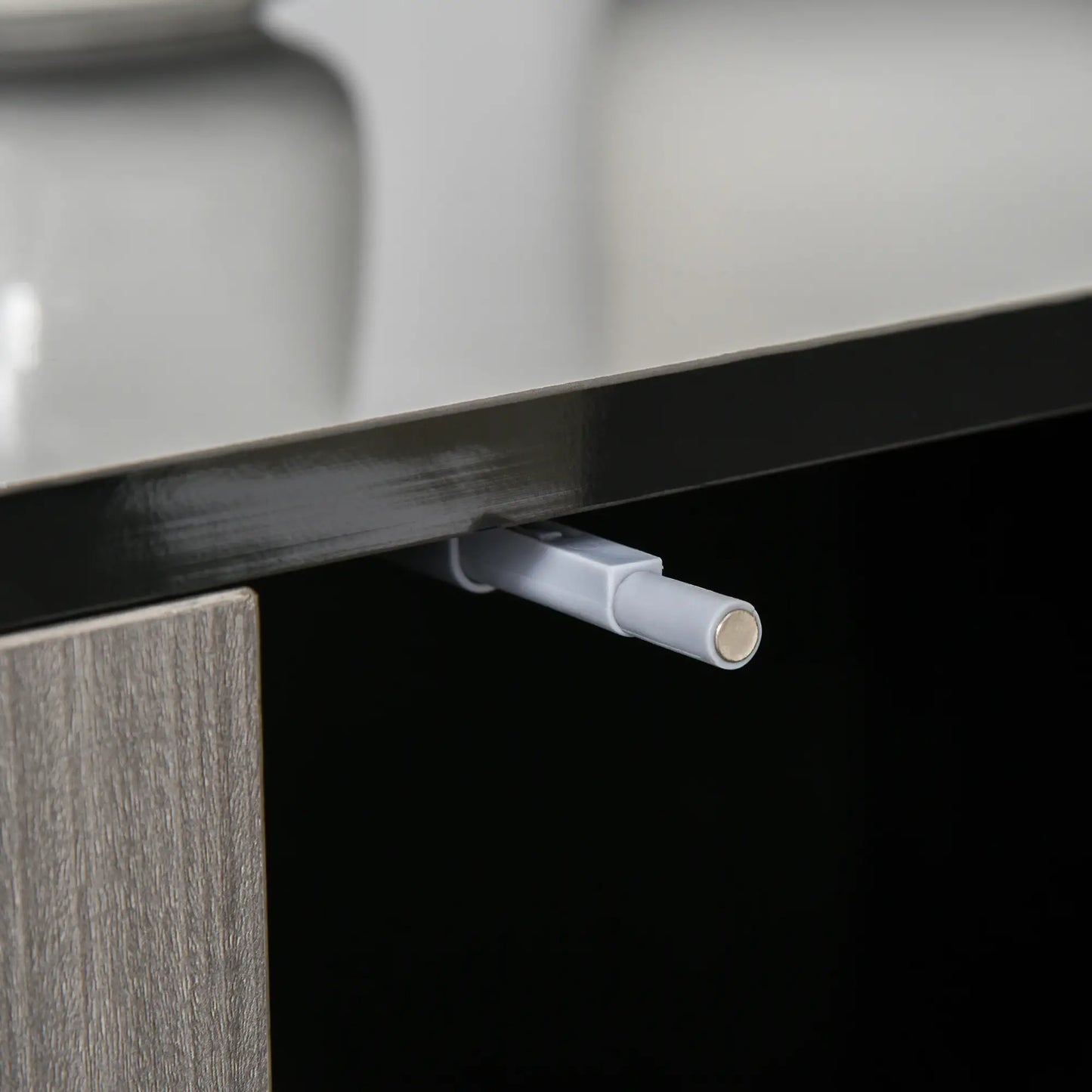 Modern Kitchen Sideboard, Coffee Bar Cabinet with 2 Drawers, Black Bar Cabinets at Gallery Canada