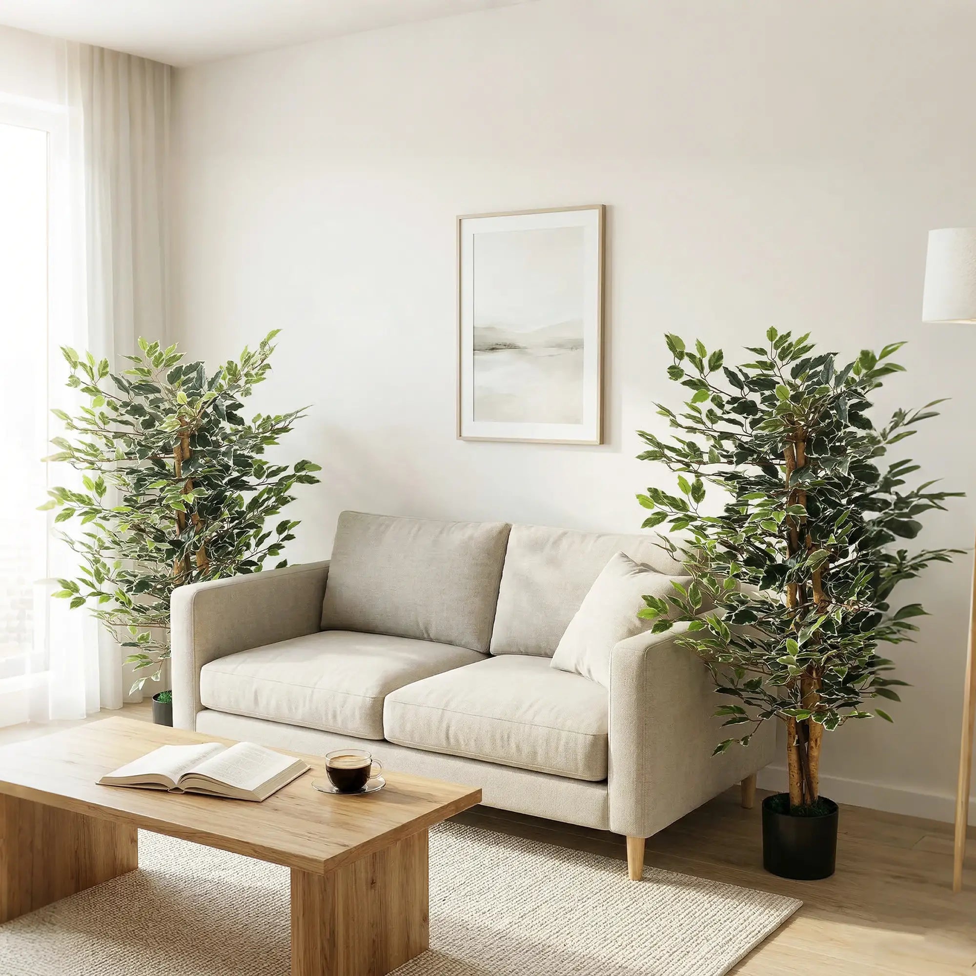 Artificial Ficus Tree With Leaves, Faux Plant In Nursery Pot Artificial Trees at Gallery Canada