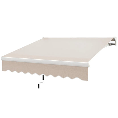 8'x7' Patio Awning, Manual Retractable Sun Shade, Outdoor Deck Canopy Shelter, Beige Patio Awnings Beige at Gallery Canada