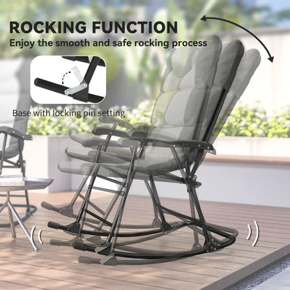 3-Piece Foldable Rocking Chair Set, Light Grey Outdoor Rocking Chairs at Gallery Canada
