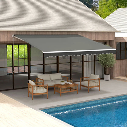 13' x 10' Electric Retractable Awning, Remote Controller, Light Grey Deck Awnings at Gallery Canada
