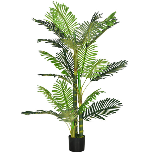 Artificial Tree Areca Palm Tree Fake Plants in Pot with 21 Leaves for Indoor Outdoor Decor, 8"x8"x60", Green - Gallery Canada