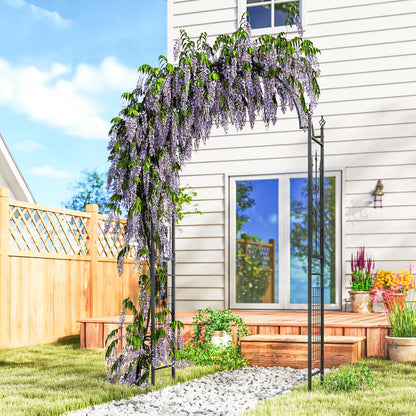7.5 ft Steel Garden Arch, Outdoor Trellis Arbor, Black Garden Arches at Gallery Canada
