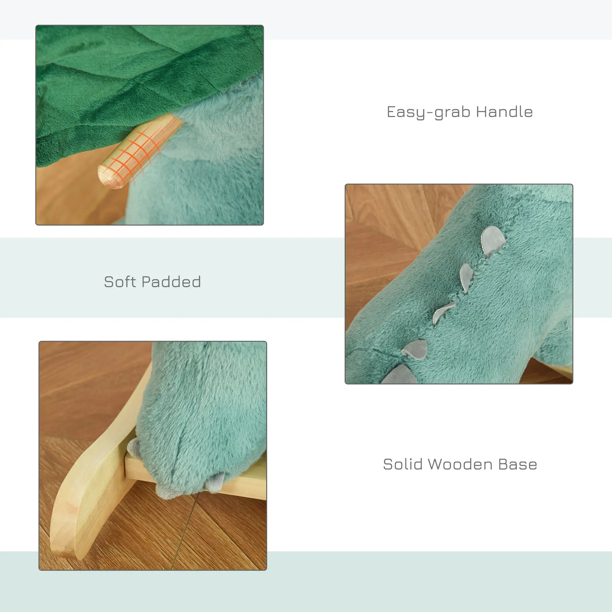 Kids Plush Ride-On Rocking Horse, Triceratops Toy, Realistic Sounds, 36-72 Months, Dark Green Rocking Horses at Gallery Canada