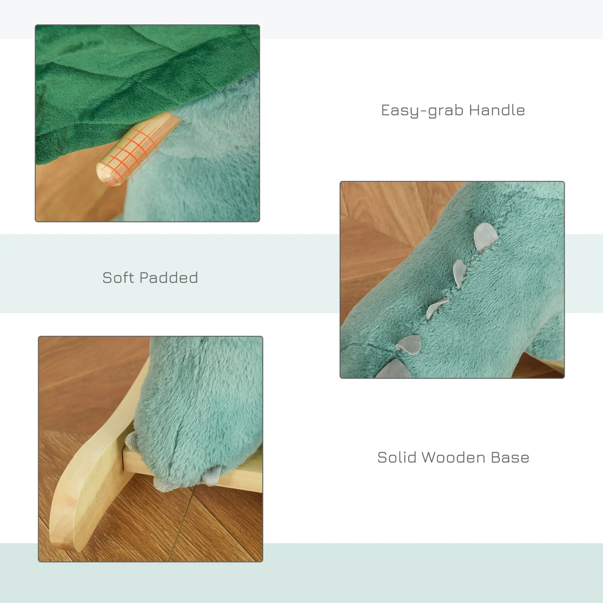 Kids Plush Ride-On Rocking Horse, Triceratops Toy, Realistic Sounds, 36-72 Months, Dark Green Rocking Horses at Gallery Canada