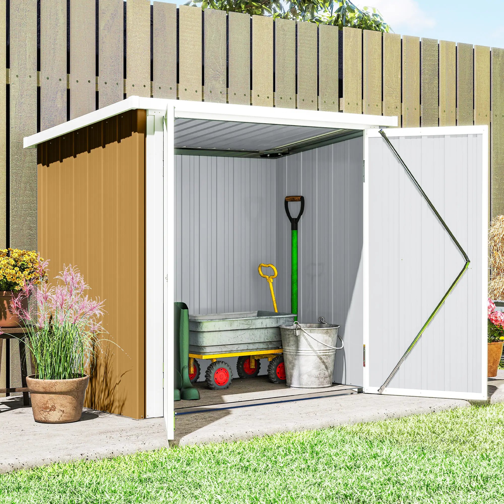 5' x 3' Metal Garden Storage Shed With Double Doors Sheds at Gallery Canada