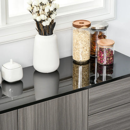 Modern Kitchen Sideboard, Coffee Bar Cabinet with 2 Drawers, Black Bar Cabinets at Gallery Canada